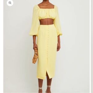 Chic Yellow Women's Skirt Set